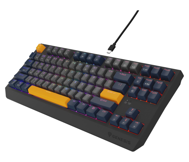 Genesis THOR 230 TKL NAVAL BLUE NEGATIVE US RGB MECHANICZNA OUTEMU NKG-2164 - 1351040 - zdjęcie 4
